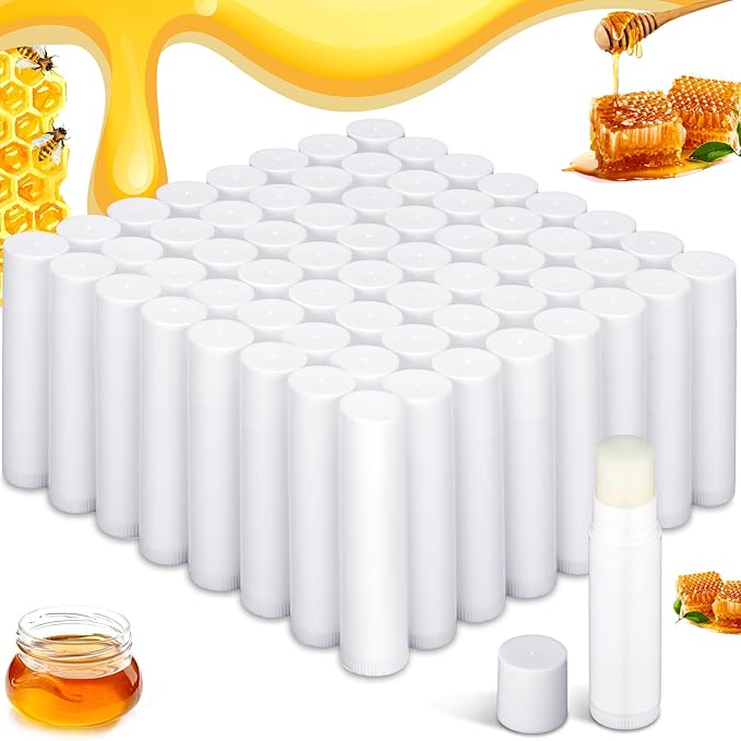Demissle 150 Pcs Unlabeled Lip Balm Bulk Chapped Stick Blank Mini Lip Balm Gifts Moisturizing Lip Balms Favors for Women Homeless Wedding Bridal Shower Favors Baby Shower Guests Favors(Honey)