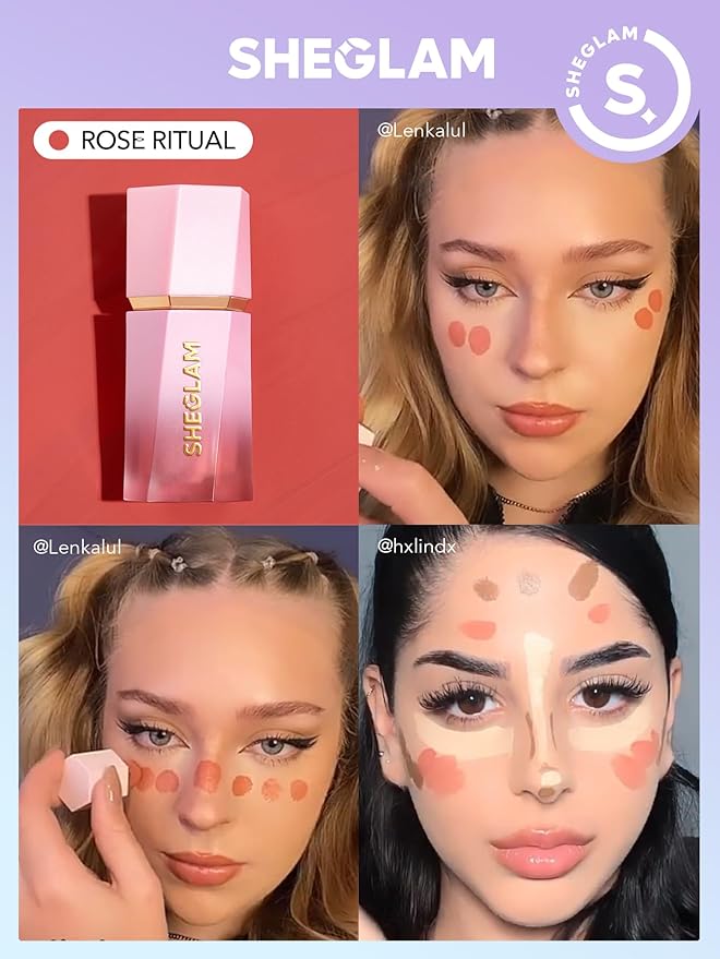 SHEGLAM Liquid Blush Makeup for Cheeks Matte Finish - Rose Ritual