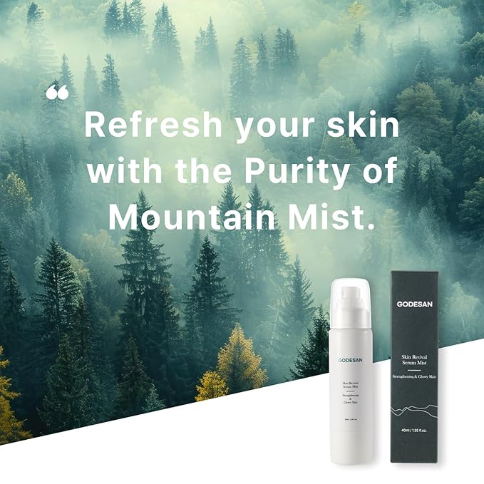 Skin Revival Serum Mist 1.35fl oz - Hydrating Facial Mist, Glowy Skin, Vegan, Sets Makeup, All Skin Type
