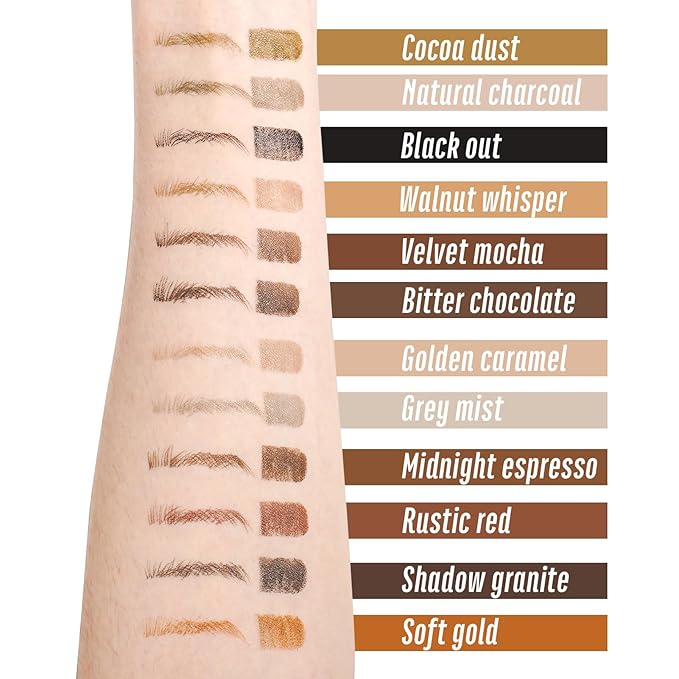 Eyebrow Pencil Grey Brown, Warm Grey Eyebrow Pen for Women, 4 Micro Tip Eyebrow Pencil to Create Realistic, Natural Brows, Durable and Smudge-Proof for 24H YES.EYE DO (Natural Charcoal-Warm Gray)