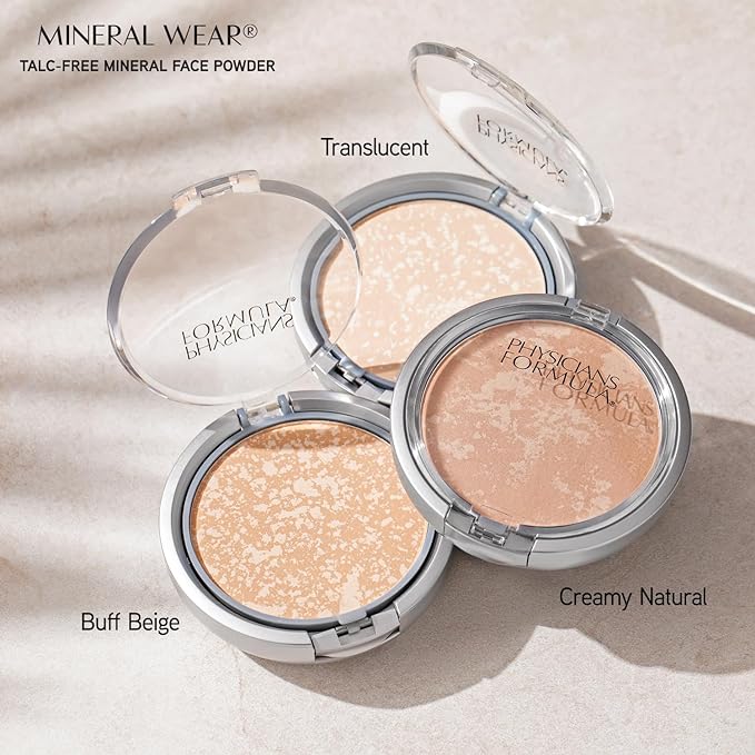 Physicians Formula Mineral Wear Talc-Free Face Powder, Light Coverage Mineral Makeup for Sensitive Skin – Translucent