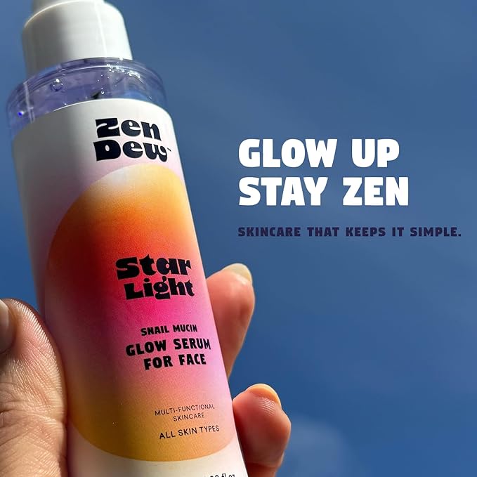 Star Light Snail Mucin Face Serum with Blue Light Skin Protection, 3.38 Oz – Silky Smooth Korean Glow Serum that Restores Moisture and Leaves Skin Brighter, Plumper, Soothed and Smooth