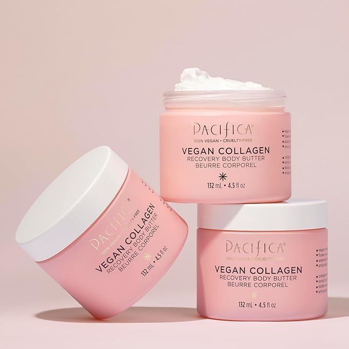 Pacifica Beauty | Vegan Collagen Body Butter | Hydrating, Nourishing, Moisturizer | Long-Lasting Hydration | Cream Lotion for Dry Skin | Light Floral Scent | Paraben Free | Vegan + Cruelty Free