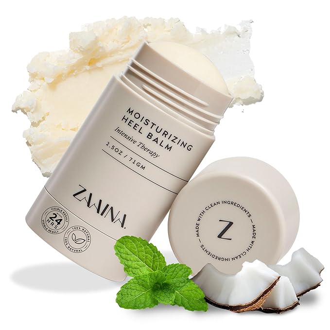 ZAAINA Intensive Heel Balm Stick for Cracked Heels – Natural Foot Balm for Dry Feet, Calluses & Rough Skin – Moisturizing Heel Softener with Shea Butter, Tea Tree & Peppermint – 2.5oz Twist-Up Tube