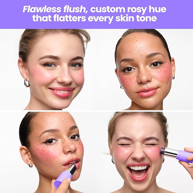Wonderskin PHLush Stick - Multi-Use Blush Stick, Cream Blush for Cheeks and Lips - pH-Activated, Cooling & Nourishing Cheek Stain Makeup