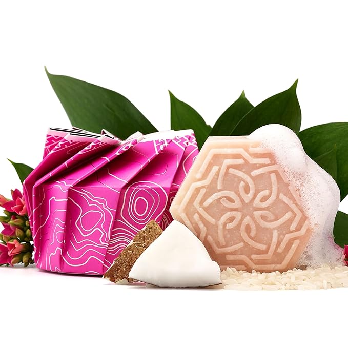 Viori Coconut Bliss Advanced Repair and Moisturizing Shampoo Bar - Made with Rice Water for Hair Growth - Handcrafted Sulfate Free Shampoo
