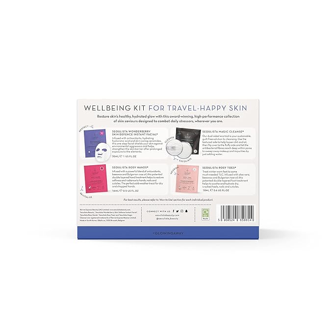 GLOWING AWAY Gifting Bundle | SKIN DEFENCE Sheet Mask | Rosy Toes - Foot Mask Instant Pedciure | Rosy Hands - Hand Mask Instant Manicure| Magic Cleanse™ Eco-friendly Cleansing Tool