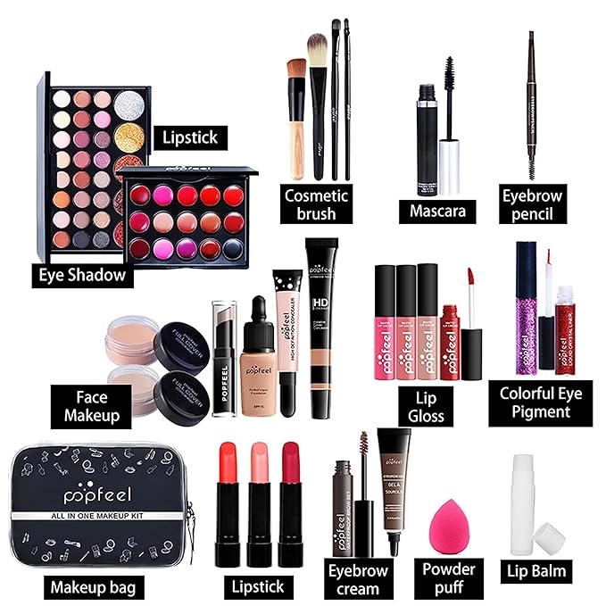 MAEPEOR All In One Makeup Kit 27PCS Makeup Kit for Women Full Kit Multi-Purpose Makeup Set for Beginners or Pros (KIT004)