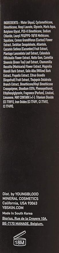 Youngblood Liquid Mineral Foundation, Pebble, 17 Shades, Vegan, Cruelty Free, Gluten-Free