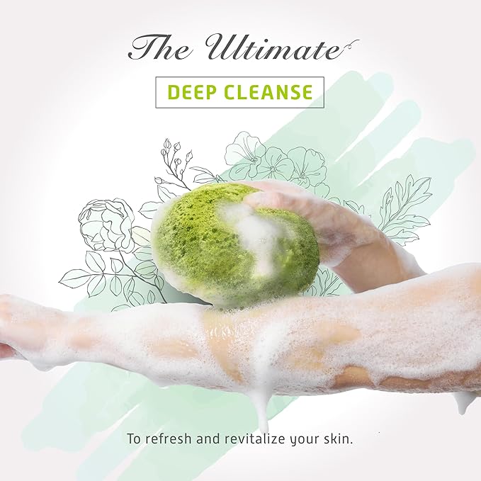 Spongentle Deep Cleansing Body Loofah Sponge, Natural Colors, for Bath and Shower, Multiple Textures for Gentle and Deep Exfoliation, Generous and Rich Lather, (Pack of 3)