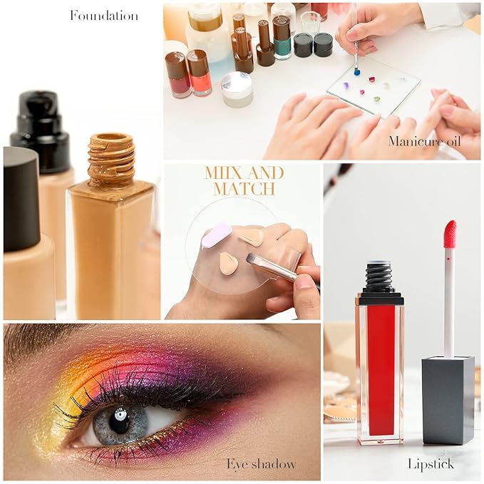 Makeup Mixing Palette 2 Pieces Handheld Makeup Mixing Tray Acrylic Foundation Mixing Tray Clear Foundation Palette Eyeshadow Makeup Hand Palette Cosmetic Foundation Dish for Makeup Blending