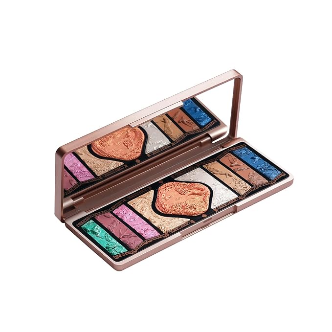 FLORASIS Floral Engraving Phoenix Makeup Palette Makeup Long Lasting Blendable Natural Eyeshadow Palette for Women (03 Soaring Sunlight)