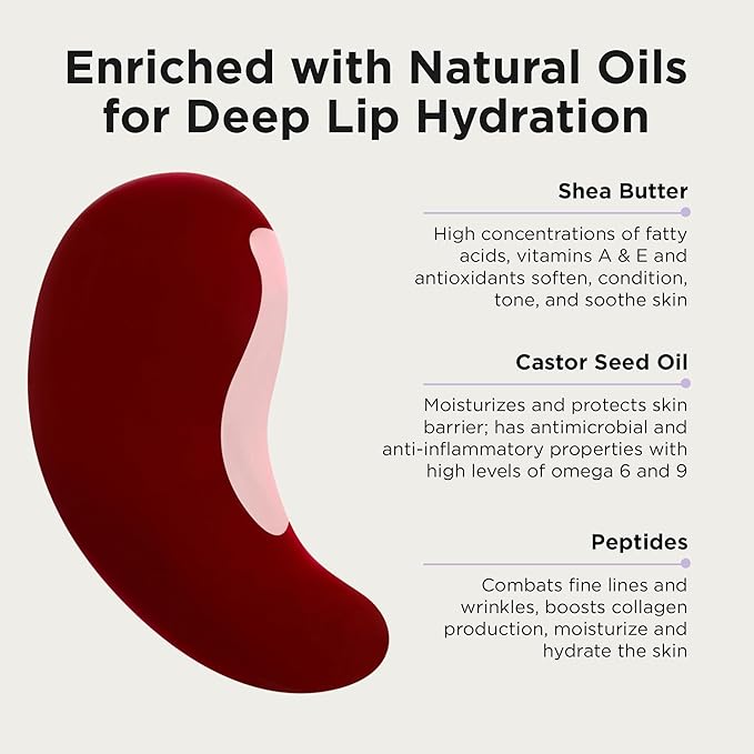 Côte Tempted Peptide Lip Shine – Warm Berry Lip Gloss for Bold Color & Hydration – Vegan, Cruelty-Free, Anti-Aging with Shea Butter & Hyaluronic Acid – Long-Lasting, Smooth, Moisturizing Shine