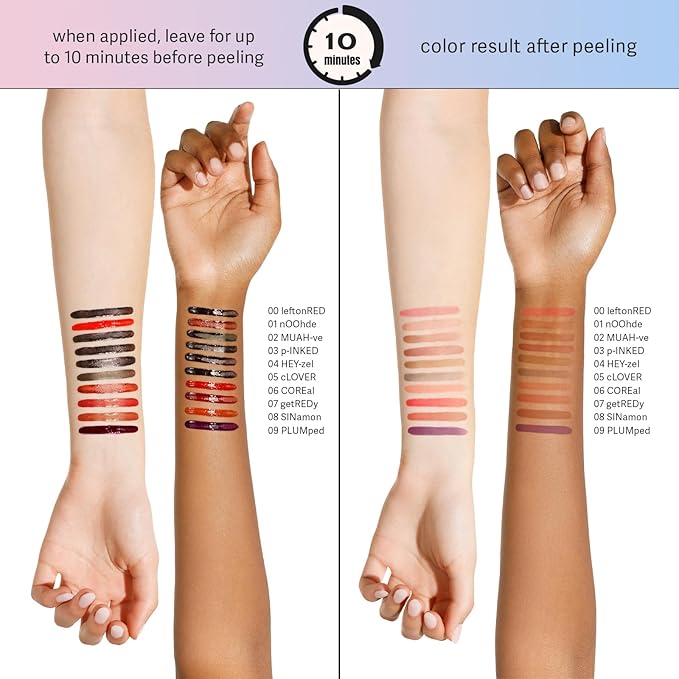 Sacheu Lip Liner STAY-N Peel Off Lip Stain — Long Lasting Matte Lip Tattoo Transfer Proof Lipstain Infused with Hyaluronic Acid & Vitamin E for All Skin Types — Vegan & Cruelty-Free, leftonRED
