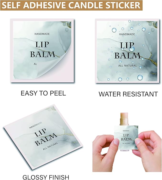 CRASPIRE Lip Balm Labels 80pcs Homemade Lip Balm Labels 2” Clear Lip Balm Labels for Tubes Printable Waterproof Lip Balm Stickers Labels for Lip Balm Handcream Candle Container（Phnom Penh Quicksand）