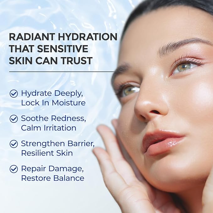Intensive Repair Serum, 15%Hyaluronic Acid for Sensitive Skin Anti Aging Ultra Hydrating Serum for Face Calming Barrier Repair Redness Relief with Ceramides Centella 30Vials Daily Travel Care