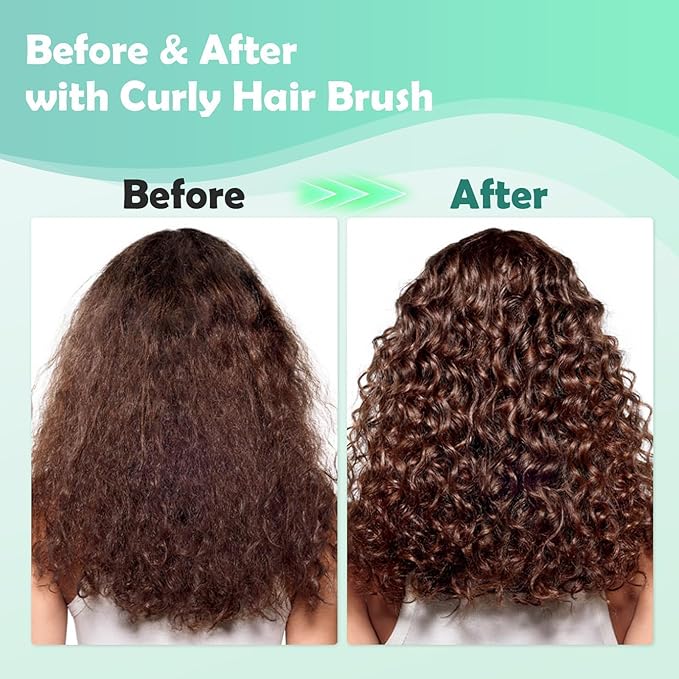 Curl Defining Brush, Curly Hair Brush Defining with Side Gear for Combing, Shaping, and Styling Curly Hair, Lightweight Candy Brush Suitable for All Wet or Dry Hair Types for Women and Men(Green+Pink)