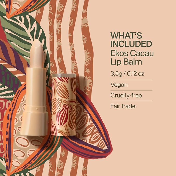 natura Ekos Cacau Lip Balm - Hydrated & Restored Lips - 48h Long-last Effect - Protects From External Aggressors - Vegan - Brazilian Beauty Secrets - Self Care - 0.12 oz (3.5g)