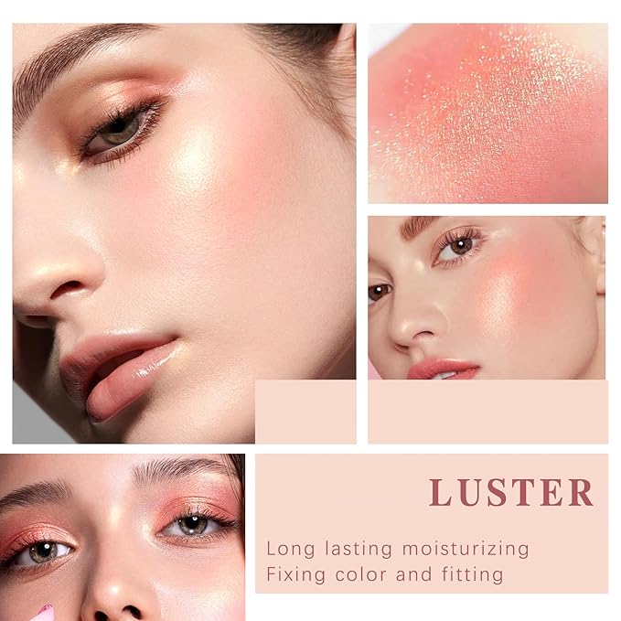 Blush Stick for Cheeks Makeup,Waterproof Cream Blush Face Stick Multi-Use Lip and Cheek Tint,Matte Shimmer Finish Lightweight Easy to Blend Natural Cream Blusher Makeup for All Skin Tones