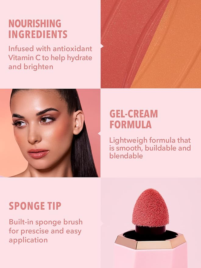 SHEGLAM Color Bloom Dayglow Liquid Blush Makeup for Cheeks Shimmer Finish - Love Cake