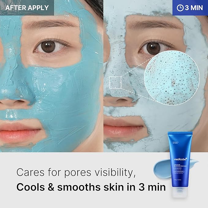 Medicube Home Care Duo for Flawless Skin: Zero Pore Blackhead Mud Facial Mask and Zero Foam Cleanser for Sensitive Skin