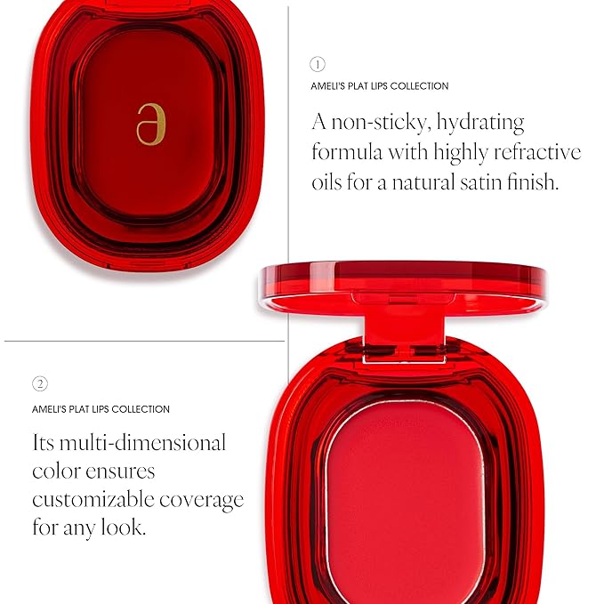 PLAT LIPS 918 CHERRY CANDY, Lip & Cheek, Lightweight, Naturally Dewy+ Glowy Finish, Blendable & Buildable Formula (1.2g, 0.003 oz.)