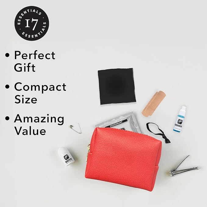 Pinch Provisions Gym Kit, includes 15 Personal Care Essentials for Wellness & Beauty, Perfect for Gifts, Gym Bags, Duffle Bags & Lockers (Poppy Red)