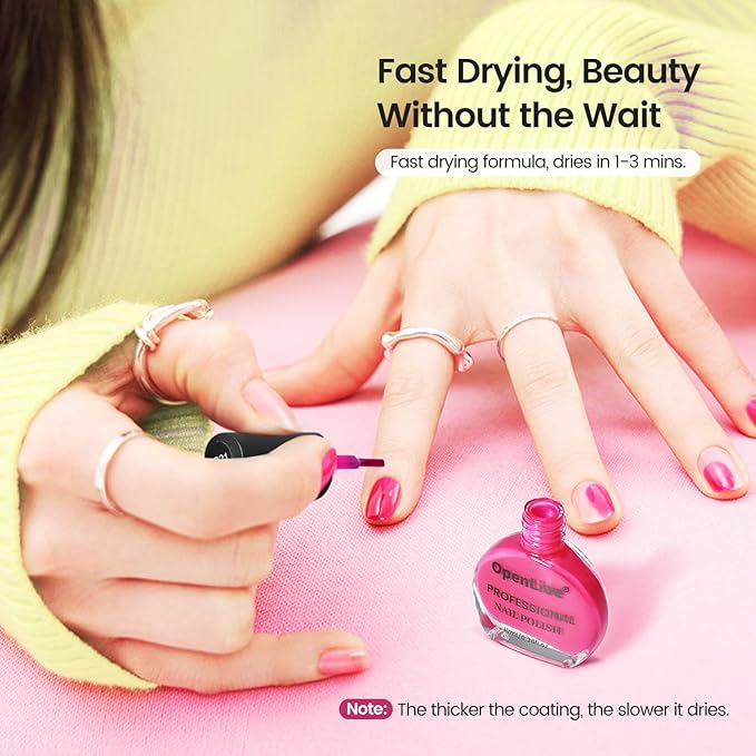 Nail Polish Set 6 Colors Multi colour Quick Drying Nail Polish, Black White Red Pink Collection Gifts for Women