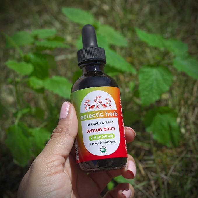 Eclectic Herb Organic Lemon Balm Extract - 2 oz - Non-GMO, Gluten-Free, Soy-Free, Dairy-Free - Pure Herbal Extract for Calming and Relaxation