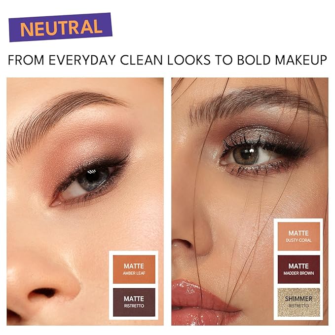 45 Shades Eyeshadow Palette, Highly Pigmented Neutral Tones Collection Makeup Palette, Matte Shimmer Metallic Glitter Eye Shadow For Long Lasting Eye Make Up