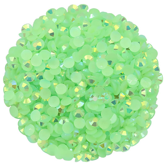 2250 Pcs SS16 4mm AB Flatback Rhinestones for Nails Art Crafts Glitter Round Shine Gems Crystals DIY Clothes Shoes （Green AB）