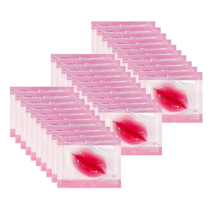 30 pieces of Moisturizing Collagen Crystal Lip Mask - Anti-Ageing & Anti Chapped, Reduce lip Wrinkles, Fade Lip Color, Make Skin Smooth And Firm Collagen Lip Pieces (Rose)