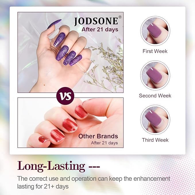 JODSONE Gel Nail Polish Shiny High Gloss Surface Strengthening Glitter Minimalistic Artistic Creation Starter Set 36 Pieces