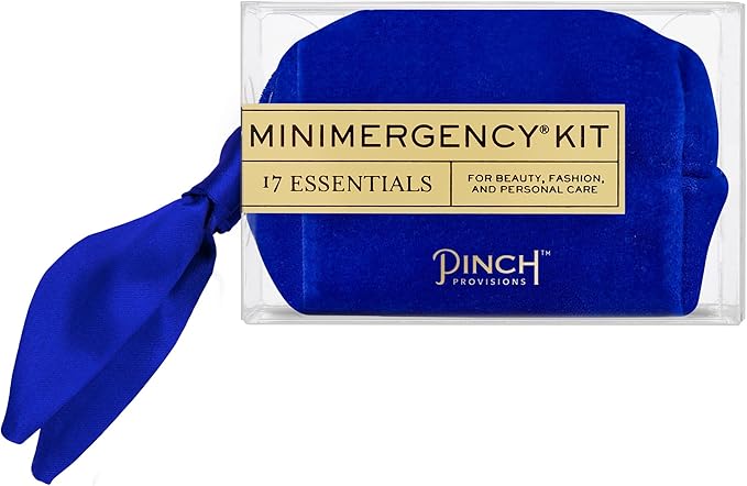 Pinch Provisions Velvet Minimergency Kit, for Her, Includes 17 Must-Have Emergency Essential Items, Compact, Multi-Functional Pouch, Gift for Parties and Birthdays