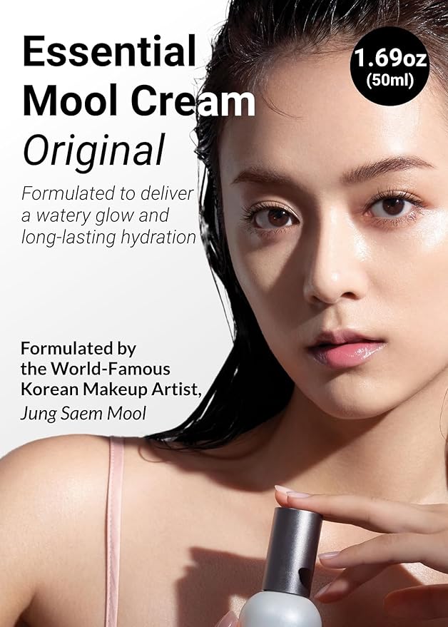 JUNG SAEM MOOL Essential Mool Cream 1.7 Fl Oz, Lightweight Watery Face Cream with Ceramide and Panthenol for Deep Hydration and Radiant Skin, Skin Barrier Support, Korean Foundation Makeup Prep