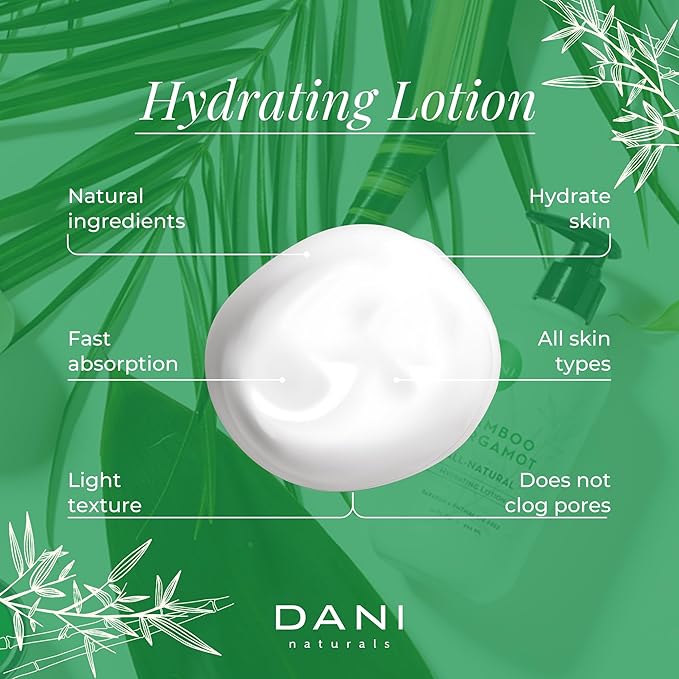 Naturals Hand & Body Lotion - Clean Bamboo Bergamot Scented, Deep Hydration Lotion for Dry Skin, With Shea Butter & Aloe Vera, Natural & Organic Ingredients, Paraben-Free, 12 Oz