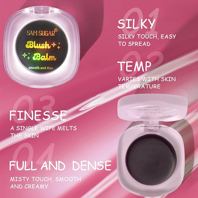 Cream Blush,Color Color Changing Tint,Magic Blush for Cheek & Lip Waterproof Multi-Use Lips and Cheek Tint,Moisturizing Lightweight, Makeup Blush (Black, 1.62 oz)