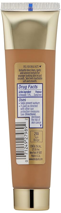 L'Oréal Paris Visible Lift Blur Foundation, Sun Beige, 1.3 fl. oz.