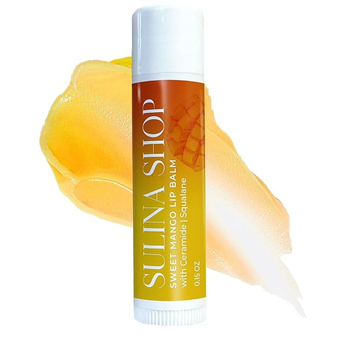 Mango Lip Balm Hydrating & Nourishing, Natural, Long-Lasting Lip Moisturizer with Castor Oil, Barrier Protection, Smooth Lip Care, Chapped Lip Repair, Non-Waxy & Cruelty-Free, Gentle for All Ages