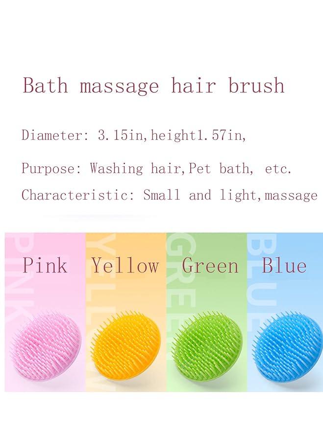 Hair Scalp Brush Dandruff Cleaning Brush Shower Scalp Shampoo Brush Scalp Massager Pack of 4(Blue and Pink)