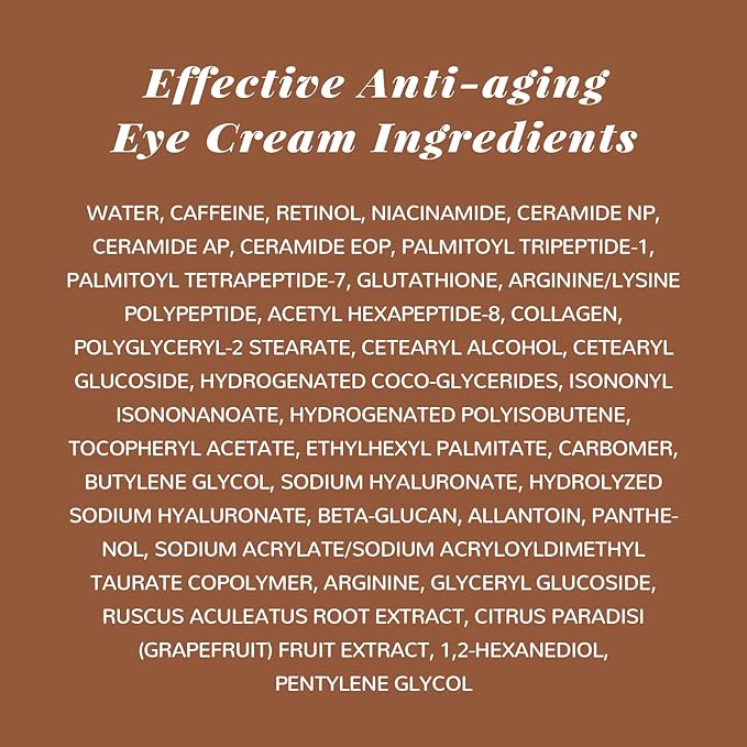 ANAI RUI Caffeine Eye Cream, Niacinamide Eye Cream for Dark Circles and Puffiness, Anti Aging & Friming Eye Cream with Eye Roller, Caffeine Under Eye Cream for Puffy Eyes, Bag Treatment 0.5 FL.OZ