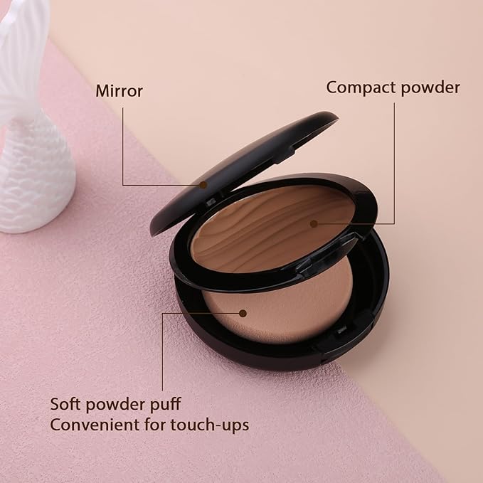 Pressed Face Powder, Flawless and Oil Control Pressed Setting Powder, Long Lasting Matte Finish 4# COCOA 04