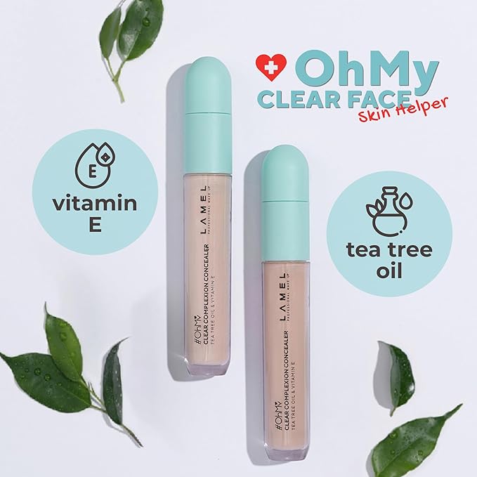 LAMEL OH my Clear Face Concealer - Vitamin E & Tea Tree Extract - Skin Care, Moisturizing & Waterproof - Anti-Aging Formula - Brightening & Protection, 404-0,23 fl.oz