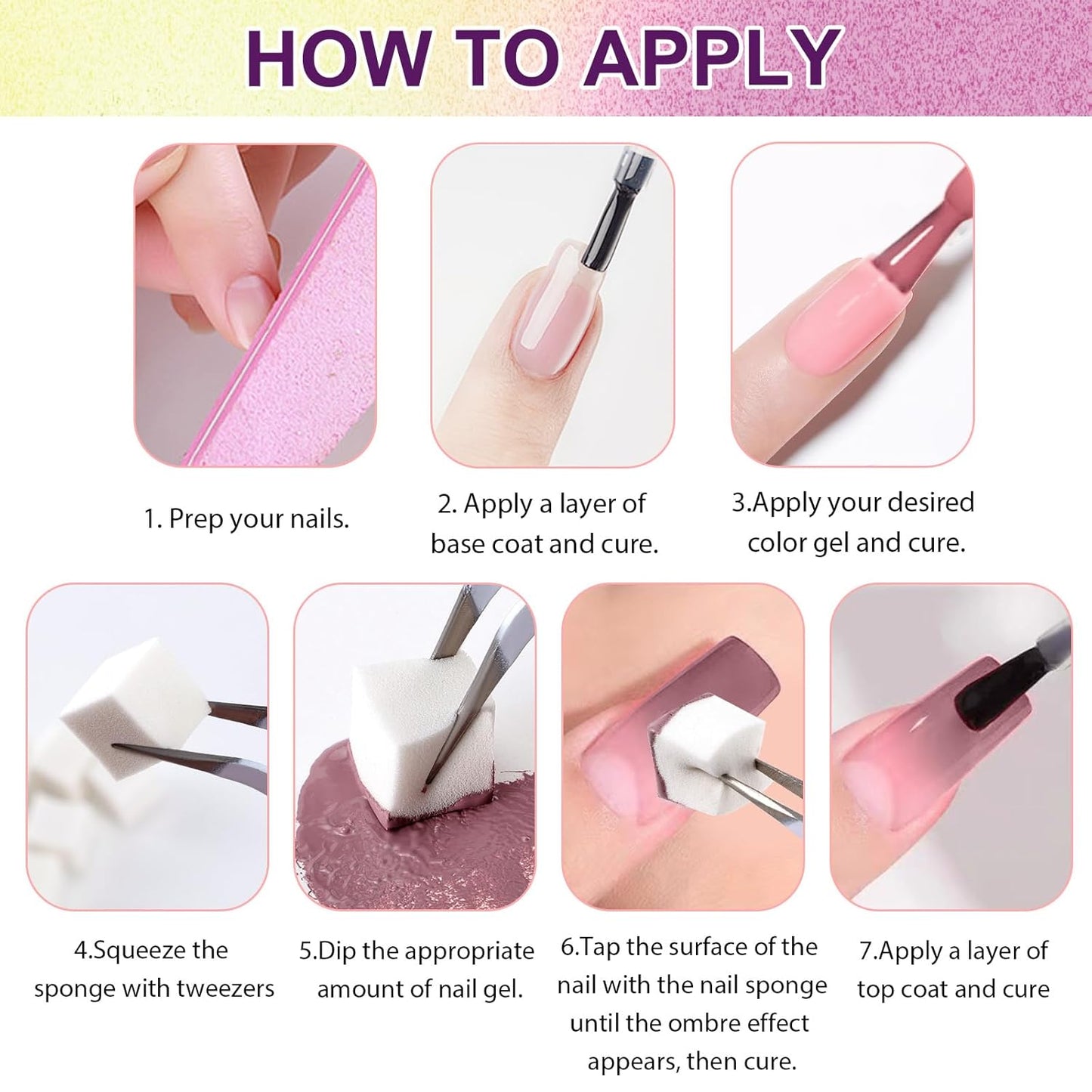 Gradient Painting Gel, 9 Colors Ombre Gel Nail Polish for 3D Sculpture Gel comes with Dotted Decorations Aura Nails French Manicure Soak Off UV Long-lasting Home Salon DIY Candy Cane Cream