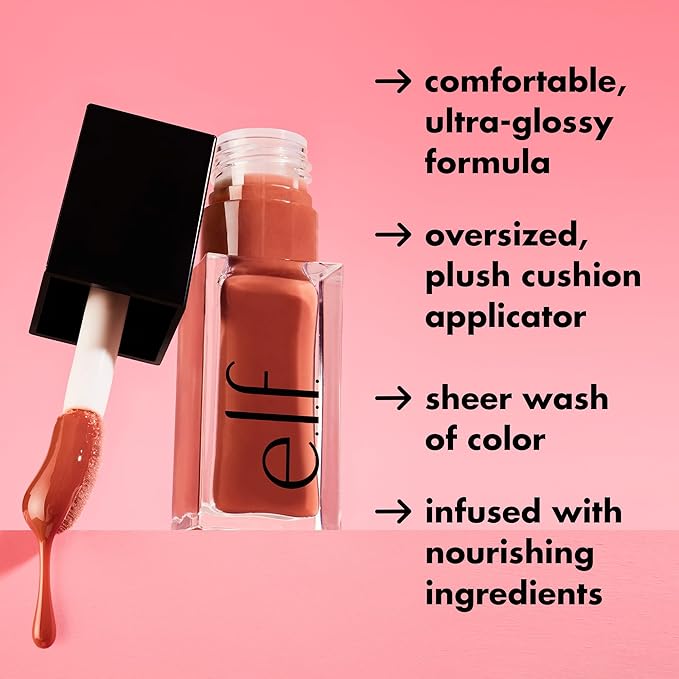 e.l.f. Glow Reviver Lip Oil, Nourishing Tinted Lip Oil For A High-shine Finish, Infused With Jojoba Oil, Vegan & Cruelty-free, Money Mauve