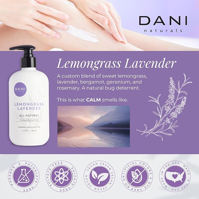 Naturals Hand & Body Lotion - Calming Lemongrass Lavender Scent, Moisturizing Lotion with Aloe Vera, Shea Butter & Vitamin E, Deep Hydration for Dry Skin, All Skin Types - 12 Oz