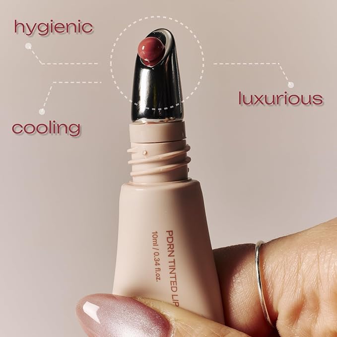 PDRN Tinted Lip Serum – High Gloss Ultra Hydrating Natural Glow, Non-Sticky Volumizing Color Glaze with Long-Lasting Shine, Nourishing Moisturizing Repair for Chapped Lips (0.34 oz)