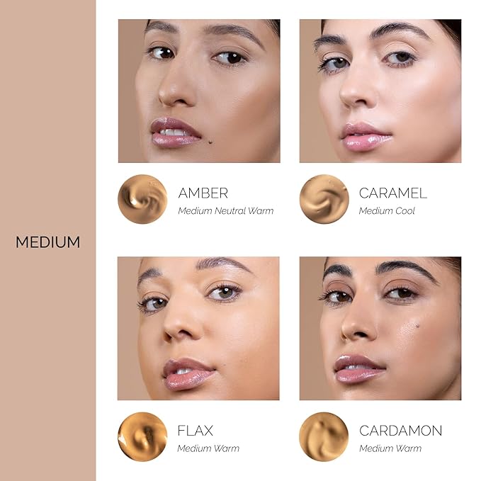 OFIR Skin Satin Medium Coverage Foundation | Lightweight Foundation Makeup with Vegan Formula | Blue Light Protection & Non-Creasing for Long-Lasting Wear | 1 FL OZ (Almond - Medium Neutral)