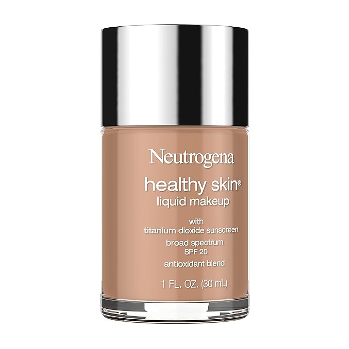 Neutrogena Healthy Skin Liquid Makeup Foundation with Broad Spectrum SPF 20 Sunscreen, Medium Coverage Foundation with Nourishing Pro-Vitamin B5, Chestnut 135, 1 fl. oz