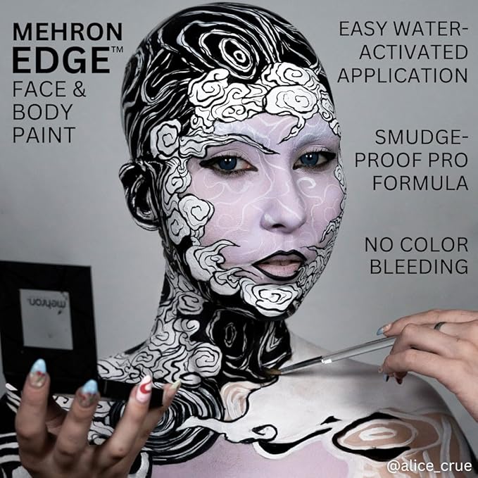 Mehron EDGE Face & Body Paint| Professional Water-Activated Face Paint Makeup | Made in the USA | For Cosplay, Halloween, & SFX (Red)